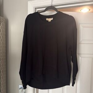 Black Michael Kora Sweater with Button Details